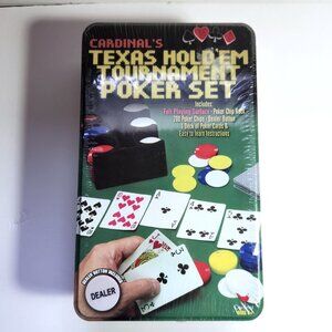 Cardinals Texas Holdem Tournament Poker Set New Factory Sealed in Metal Tin 2003